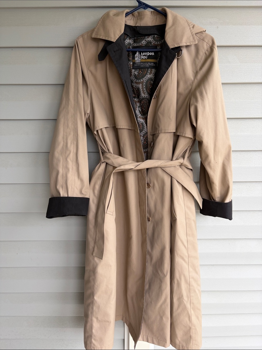 NWOT London Fog Beige Trench Coat with black Trim